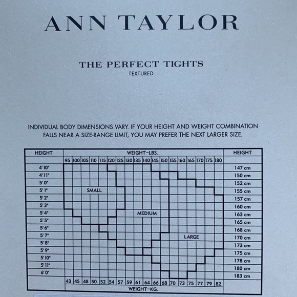 ANN TAYLOR Textured Ribbed Black Tights Size M New With Tag - Picture 5 of 8